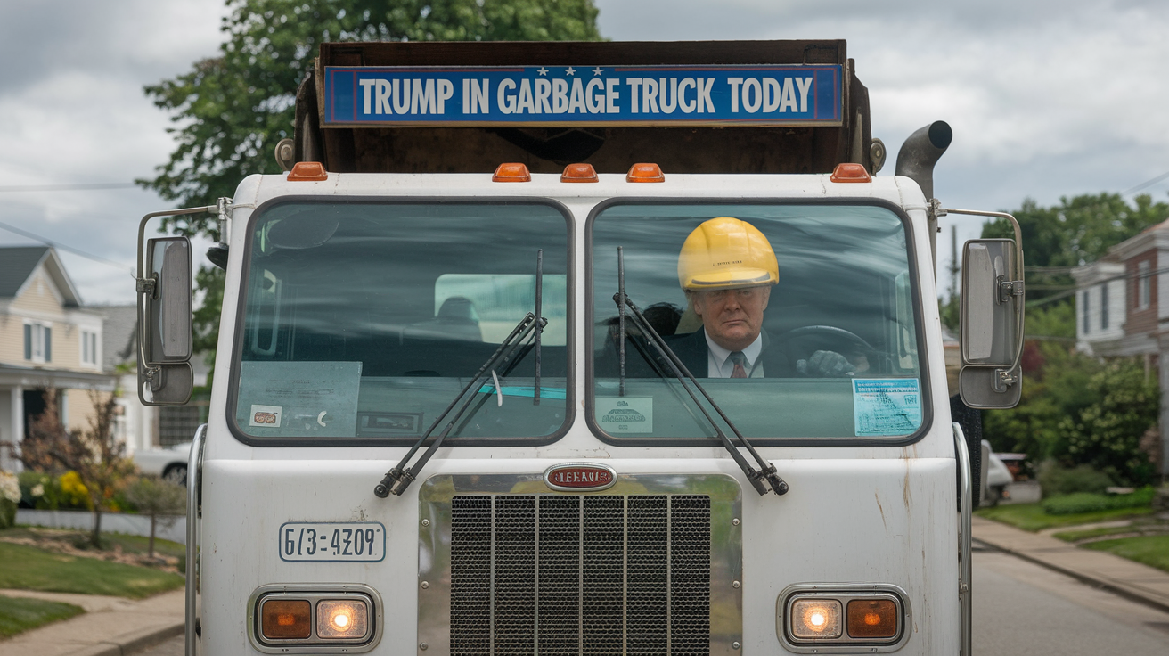 Trump in Garbage Truck Today